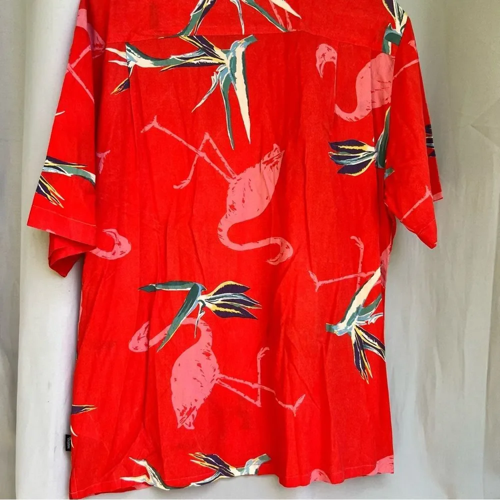 BRIXTON lot ~ 1 button up ~ 3 t-shirts ~ tropical ~ flamingo